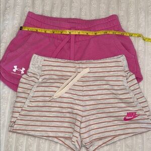 Nike Pink and Gray Striped Skorts